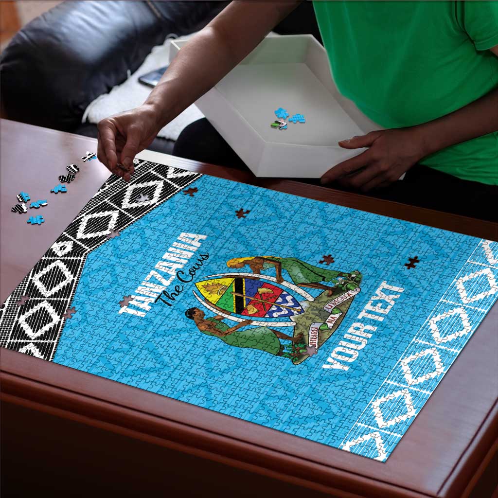 Custom Tanzania Cricket Puzzle Go Cows Sporty African Pattern
