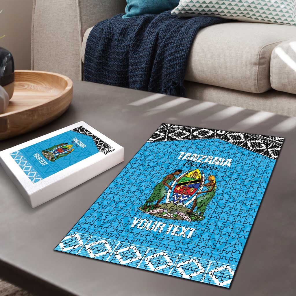Custom Tanzania Cricket Puzzle Go Cows Sporty African Pattern
