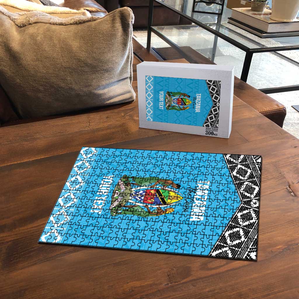 Custom Tanzania Cricket Puzzle Go Cows Sporty African Pattern