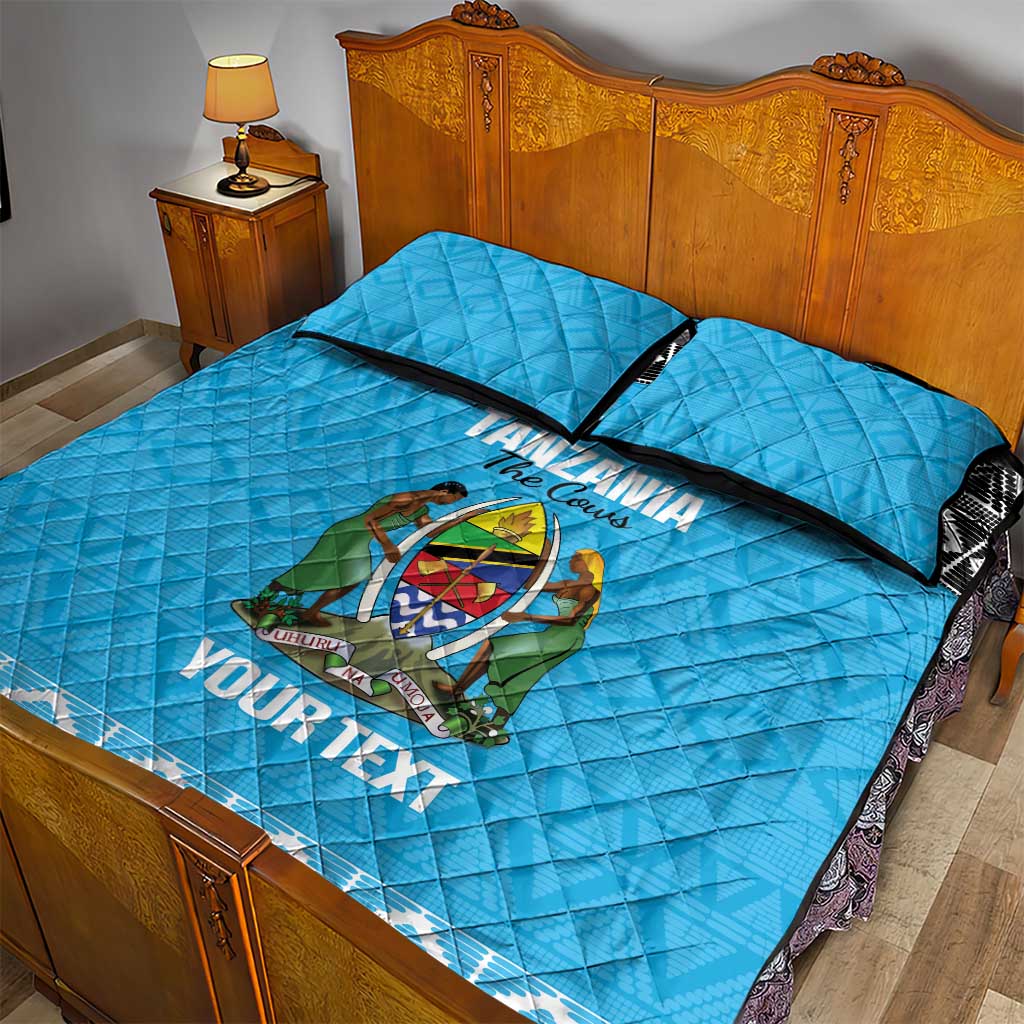 Afro Cricket Tanzania Custom Quilt Bed Set Go Cows Sporty African Pattern - African Pride
