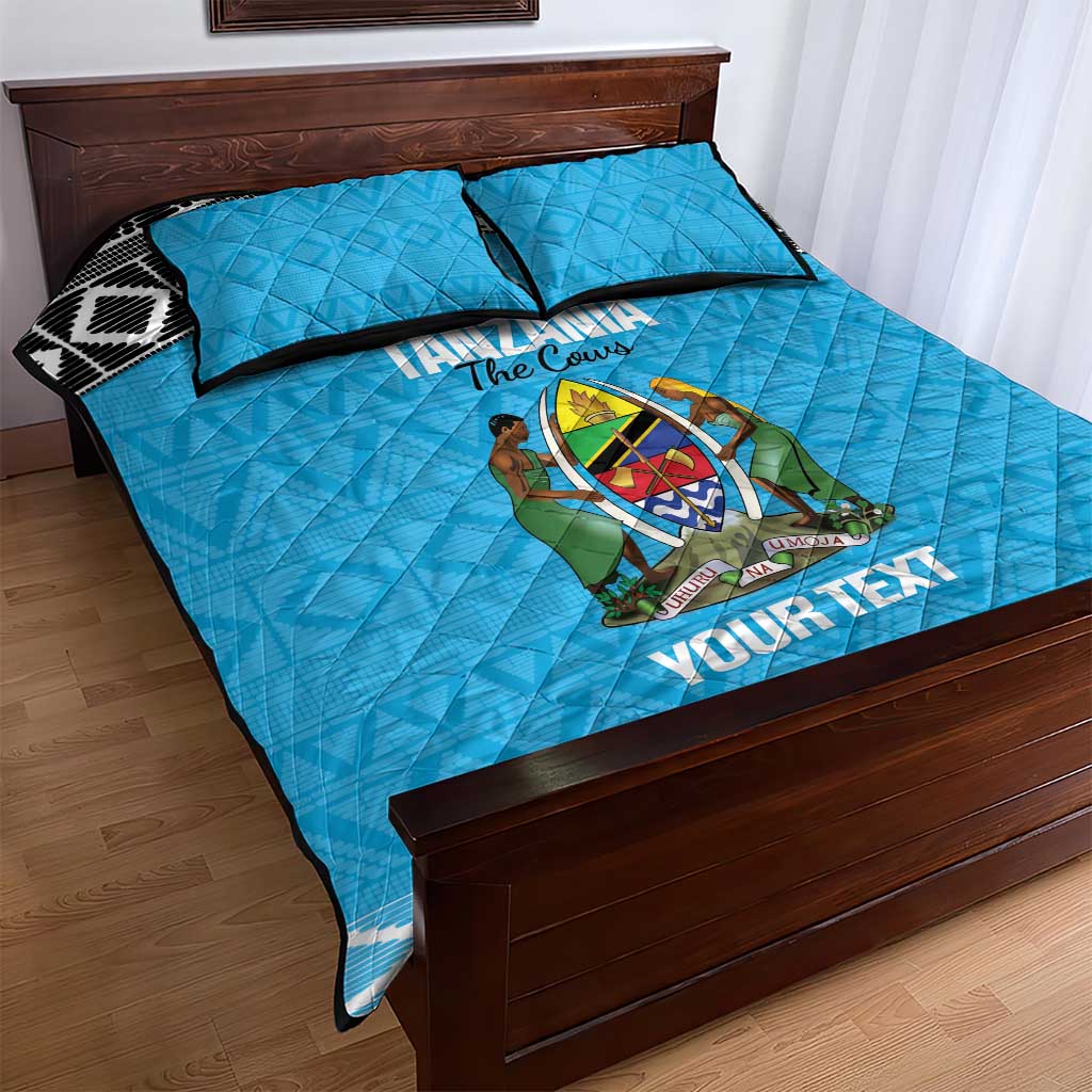 Afro Cricket Tanzania Custom Quilt Bed Set Go Cows Sporty African Pattern - African Pride