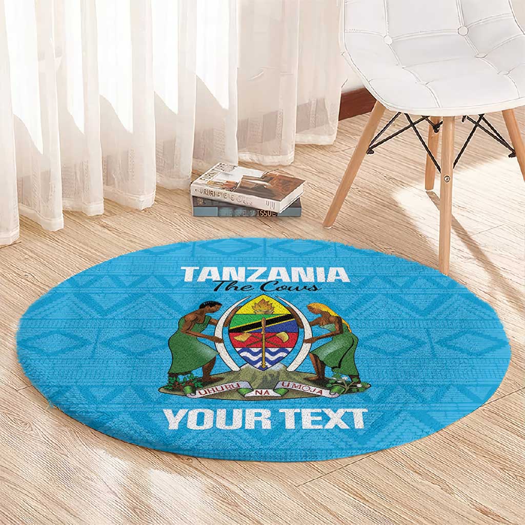 Afro Cricket Tanzania Custom Round Carpet Go Cows Sporty African Pattern - African Pride