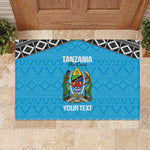 Afro Cricket Tanzania Custom Rubber Doormat Go Cows Sporty African Pattern - African Pride