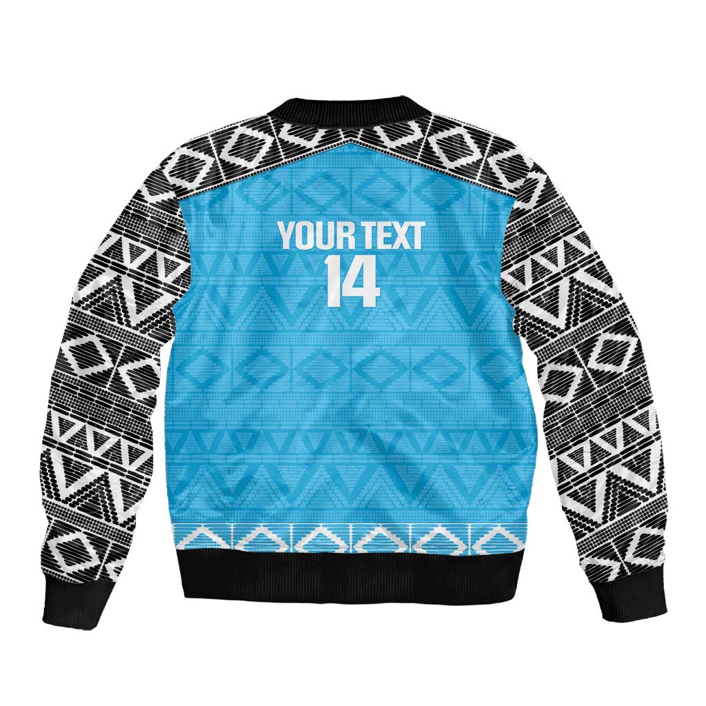 Afro Cricket Tanzania Custom Sleeve Zip Bomber Jacket Go Cows Sporty African Pattern - African Pride
