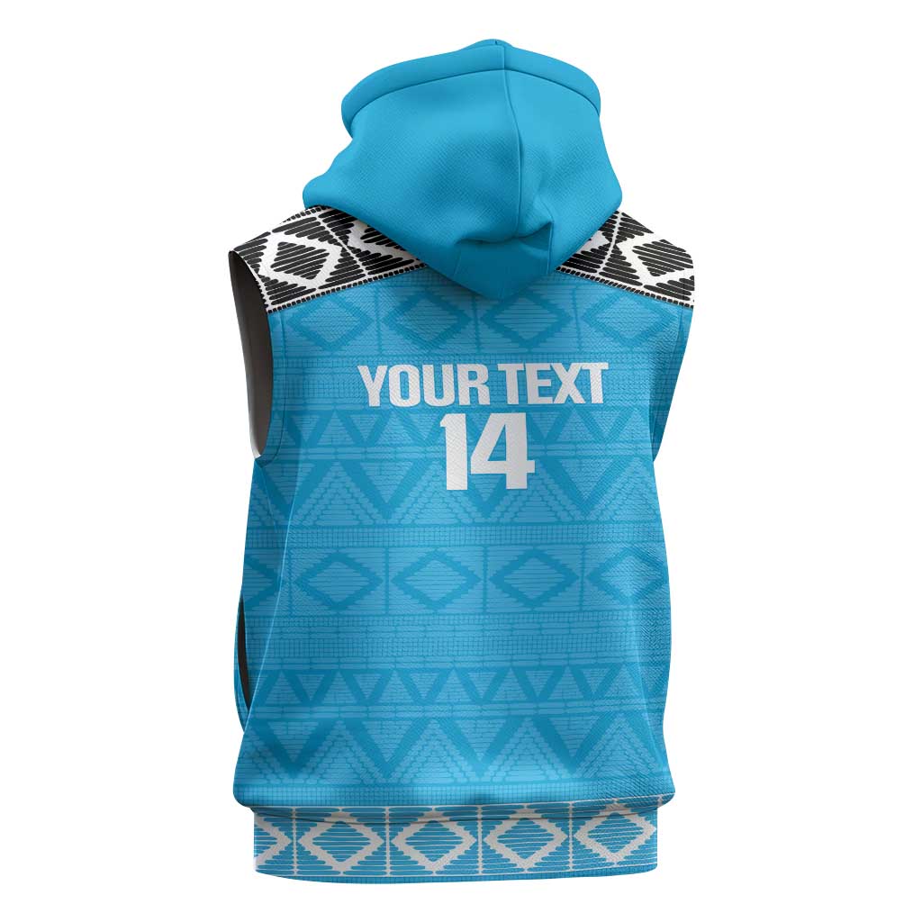 Afro Cricket Tanzania Custom Sleeveless Hoodie Go Cows Sporty African Pattern - African Pride