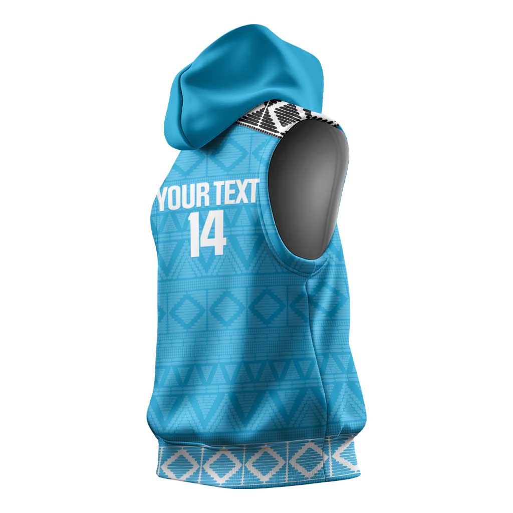Afro Cricket Tanzania Custom Sleeveless Hoodie Go Cows Sporty African Pattern - African Pride