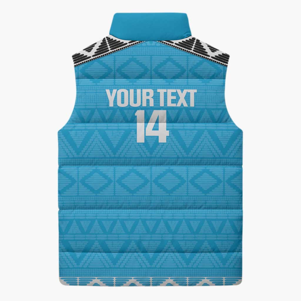 Custom Tanzania Cricket Sleeveless Puffer Jacket Go Cows Sporty African Pattern