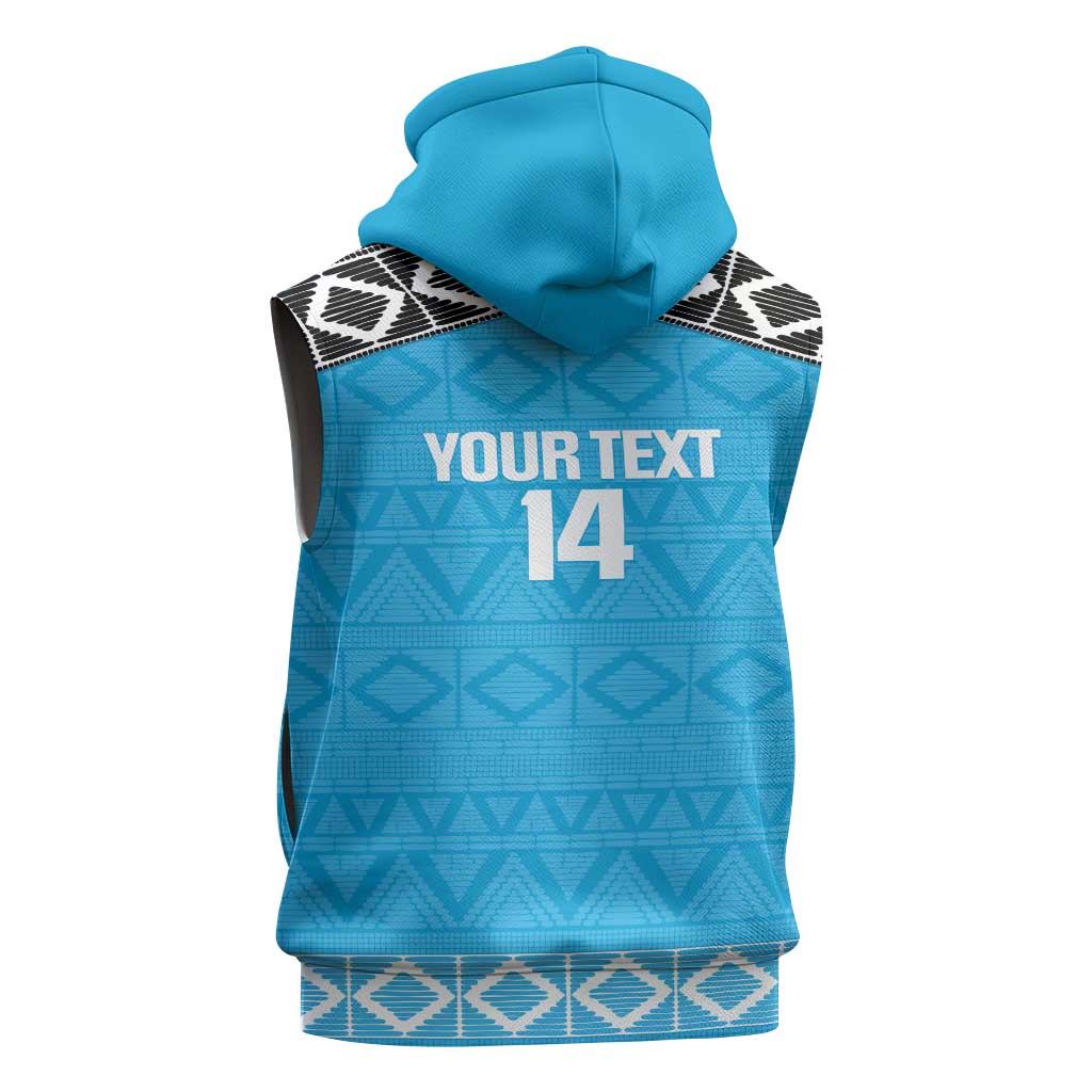 Afro Cricket Tanzania Custom Sleeveless Zip Hoodie Go Cows Sporty African Pattern - African Pride