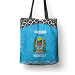 Custom Tanzania Cricket Tote Bag Go Cows Sporty African Pattern