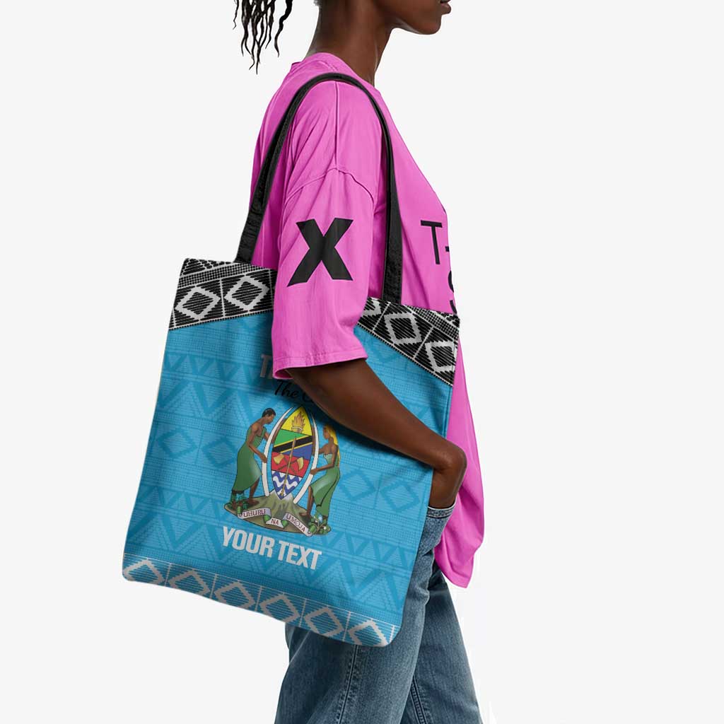 Custom Tanzania Cricket Tote Bag Go Cows Sporty African Pattern