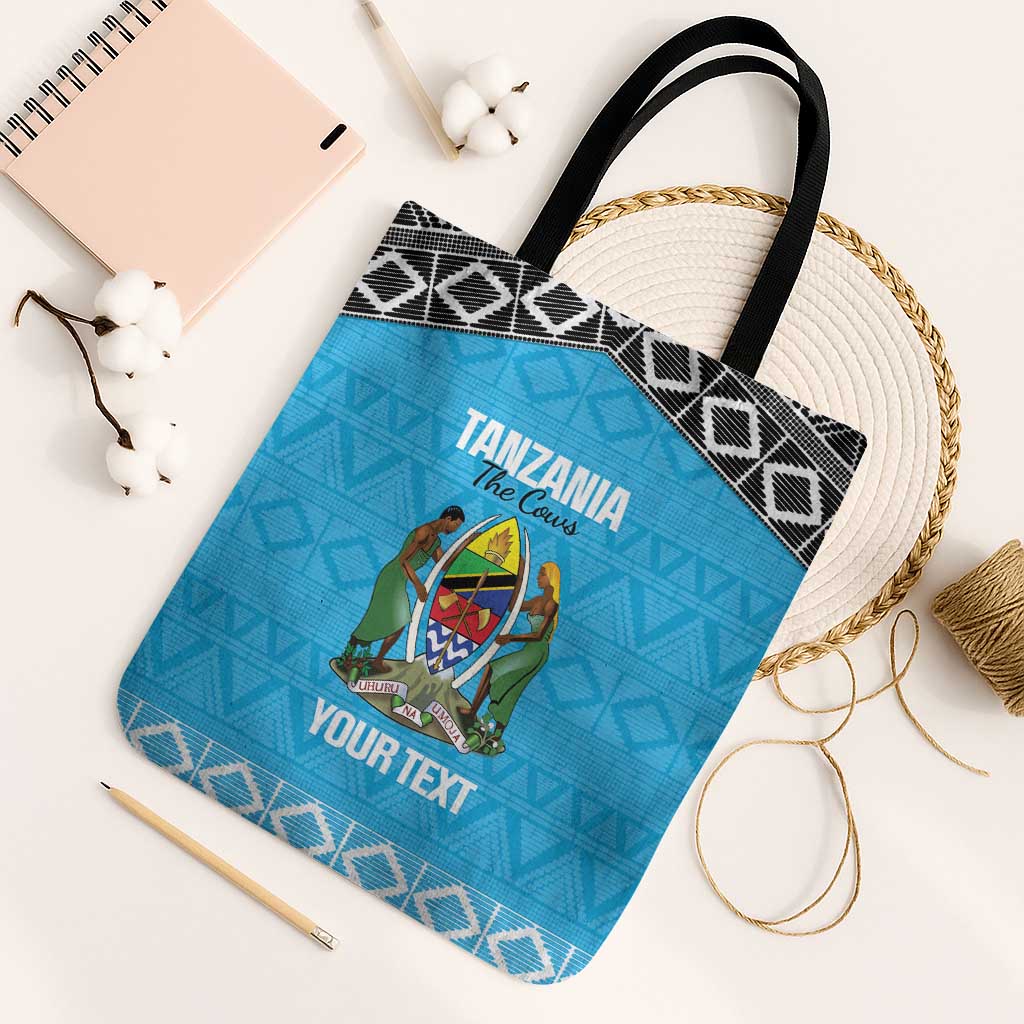 Custom Tanzania Cricket Tote Bag Go Cows Sporty African Pattern