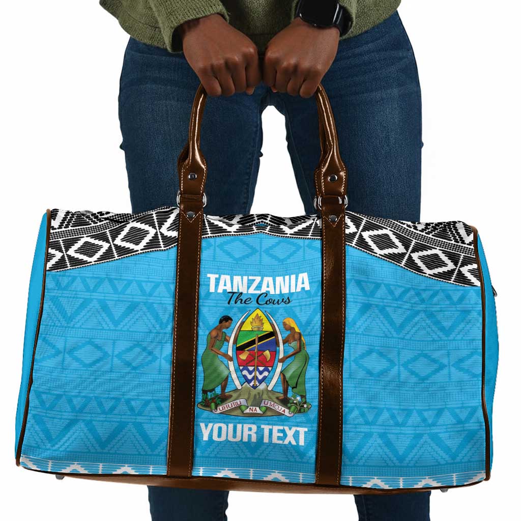 Custom Tanzania Cricket Travel Bag Go Cows Sporty African Pattern