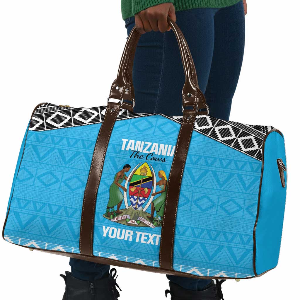 Custom Tanzania Cricket Travel Bag Go Cows Sporty African Pattern