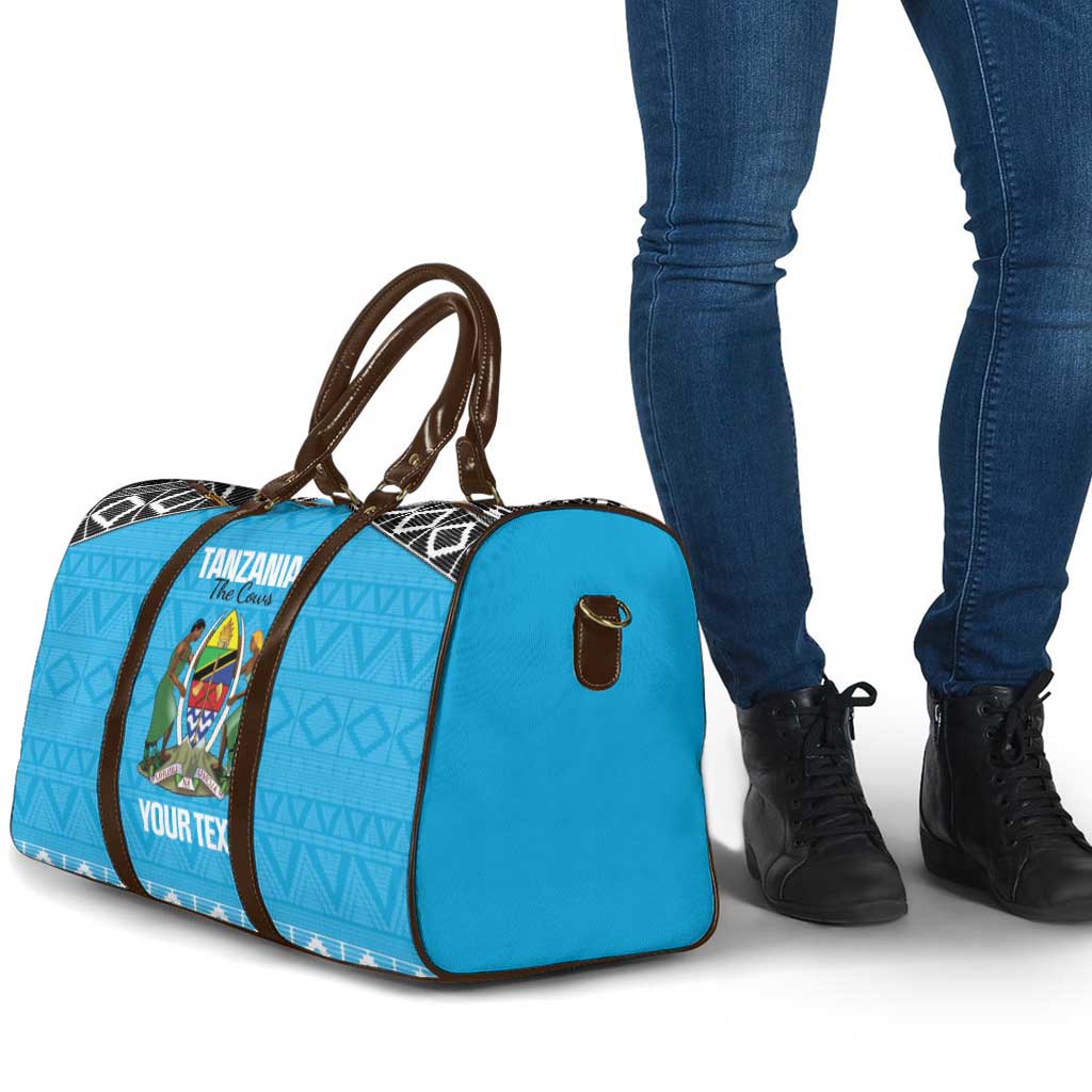 Custom Tanzania Cricket Travel Bag Go Cows Sporty African Pattern