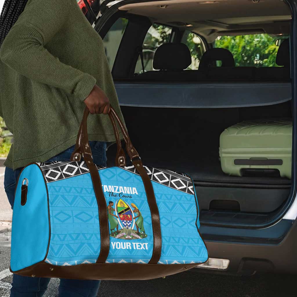 Custom Tanzania Cricket Travel Bag Go Cows Sporty African Pattern