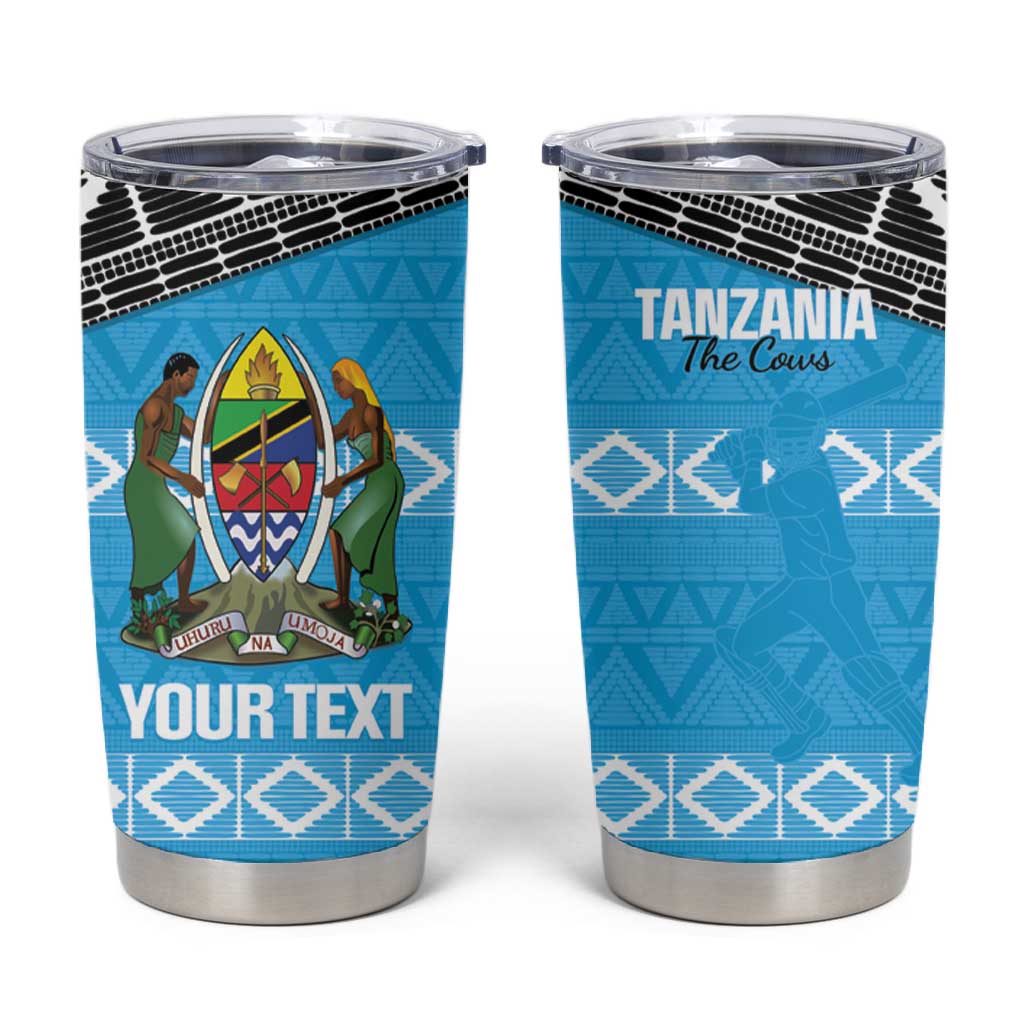 Afro Cricket Tanzania Custom Tumbler Cup Go Cows Sporty African Pattern - African Pride