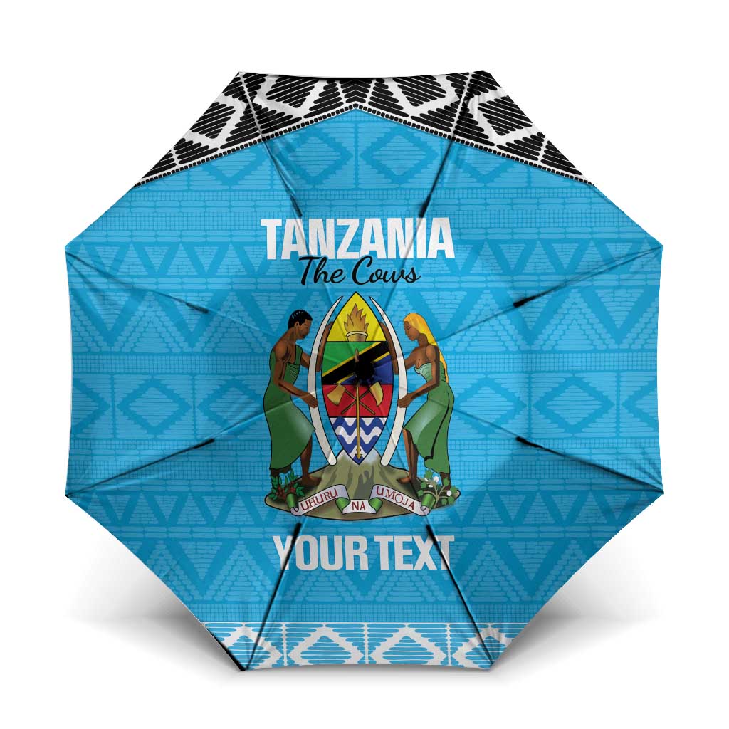 Custom Tanzania Cricket Umbrella Go Cows Sporty African Pattern