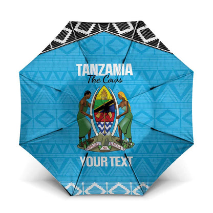 Custom Tanzania Cricket Umbrella Go Cows Sporty African Pattern