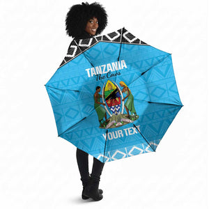Custom Tanzania Cricket Umbrella Go Cows Sporty African Pattern
