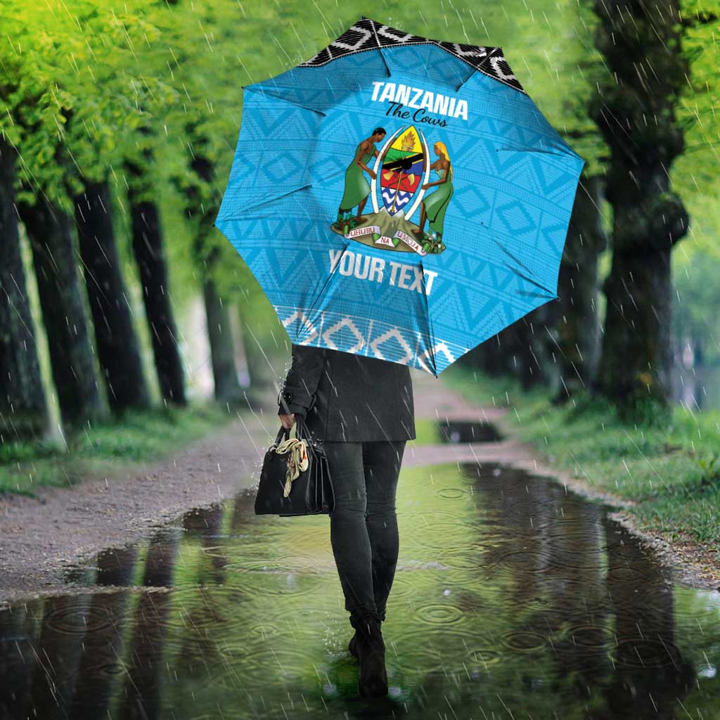 Custom Tanzania Cricket Umbrella Go Cows Sporty African Pattern
