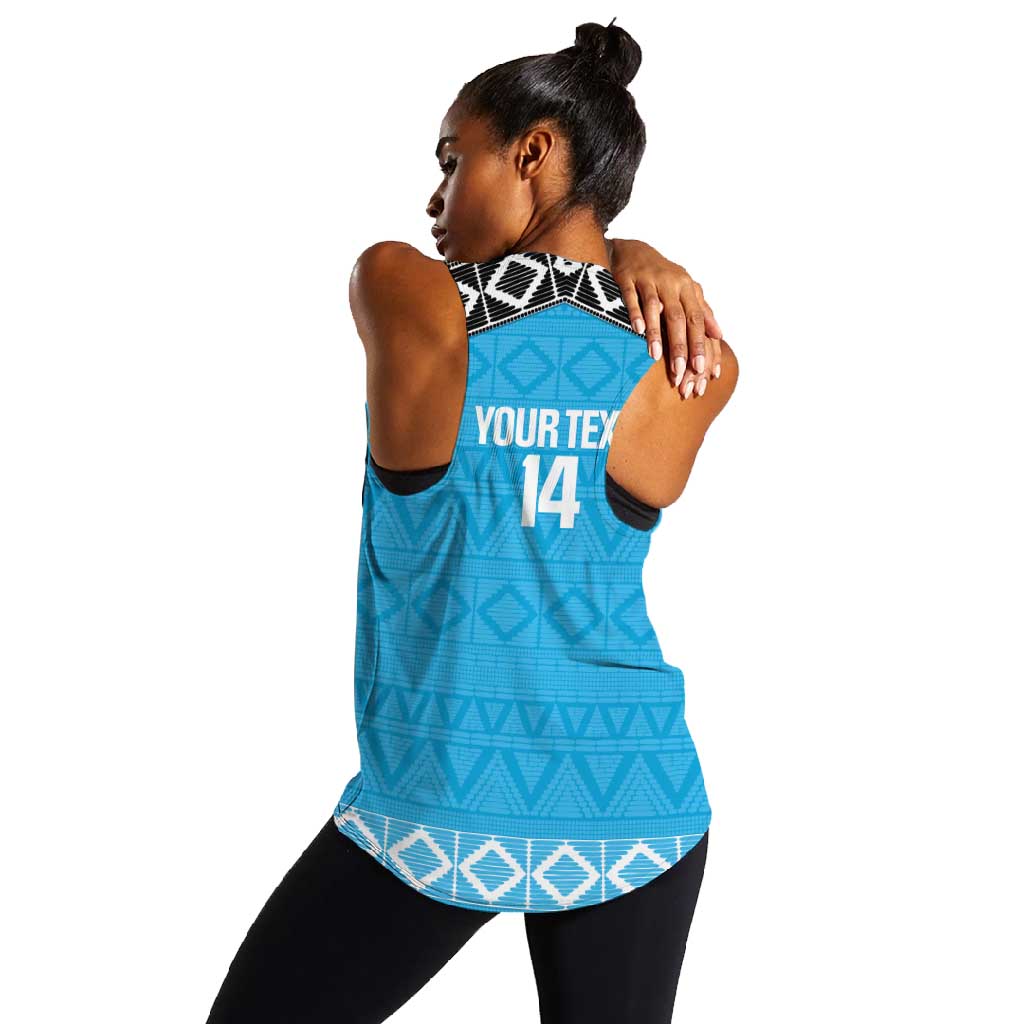 Afro Cricket Tanzania Custom Women Racerback Tank Go Cows Sporty African Pattern - African Pride