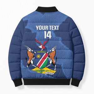 Custom Namibia Cricket Bomber Puffer Jacket Go Eagles Est 1992