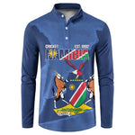 Custom Namibia Cricket Button Sweatshirt Go Eagles Est 1992