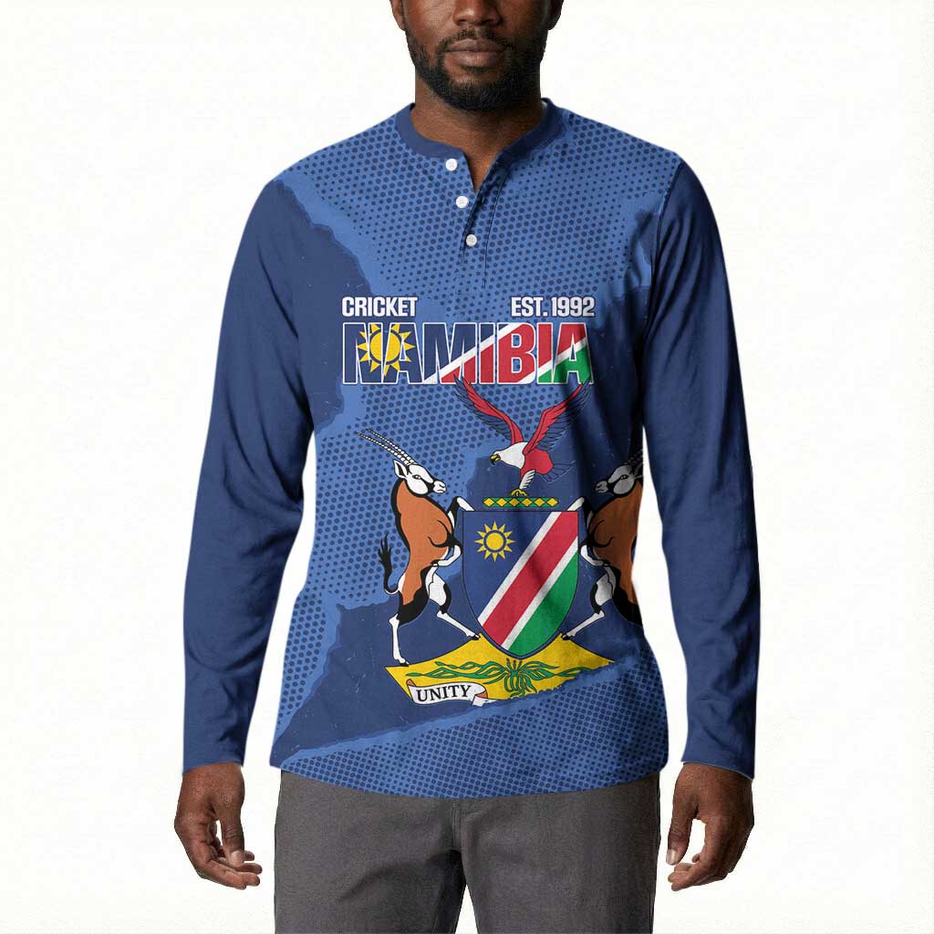 Custom Namibia Cricket Button Sweatshirt Go Eagles Est 1992