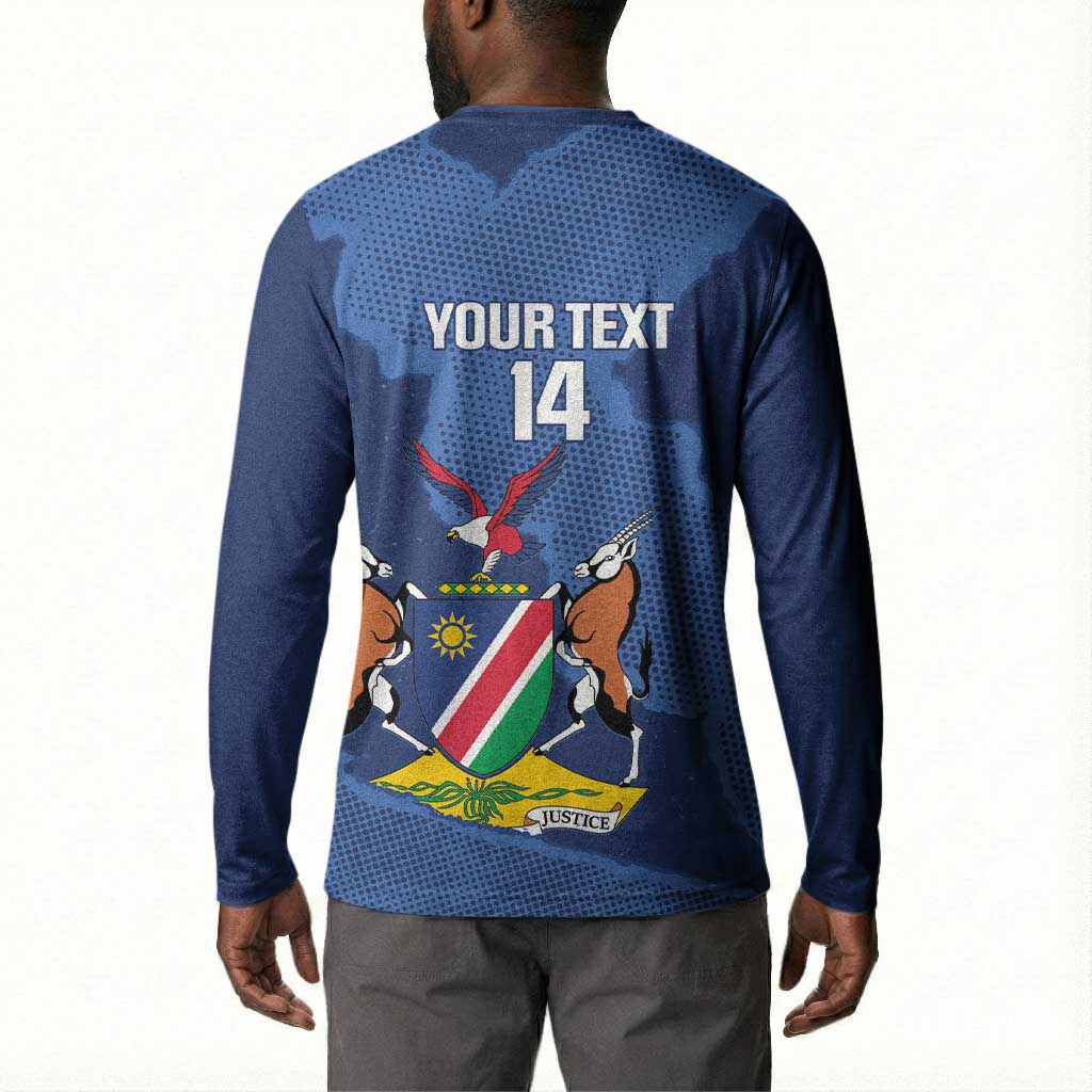 Custom Namibia Cricket Button Sweatshirt Go Eagles Est 1992