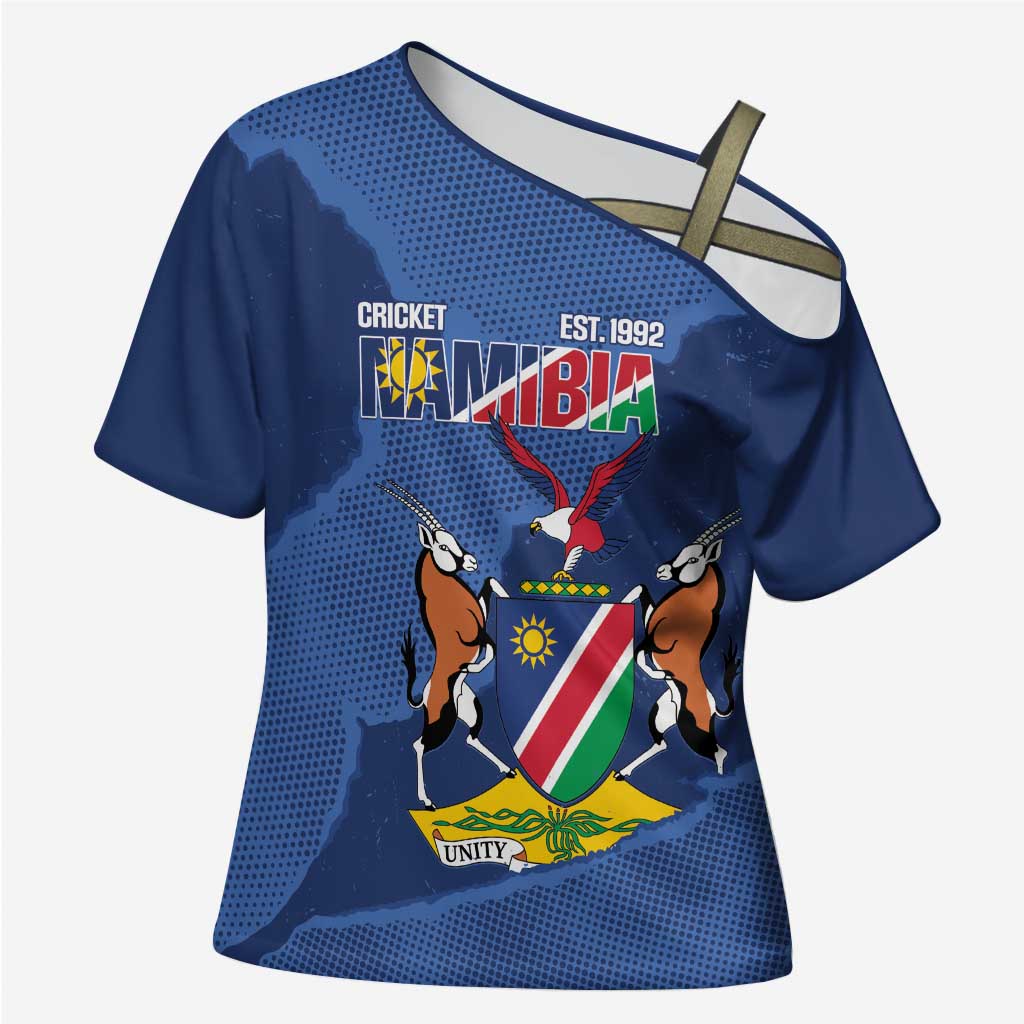 Custom Namibia Cricket Cross Shoulder Shirt Go Eagles Est 1992