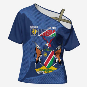 Custom Namibia Cricket Cross Shoulder Shirt Go Eagles Est 1992
