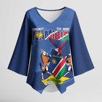Custom Namibia Cricket Kimono Sleeve Blouse Go Eagles Est 1992