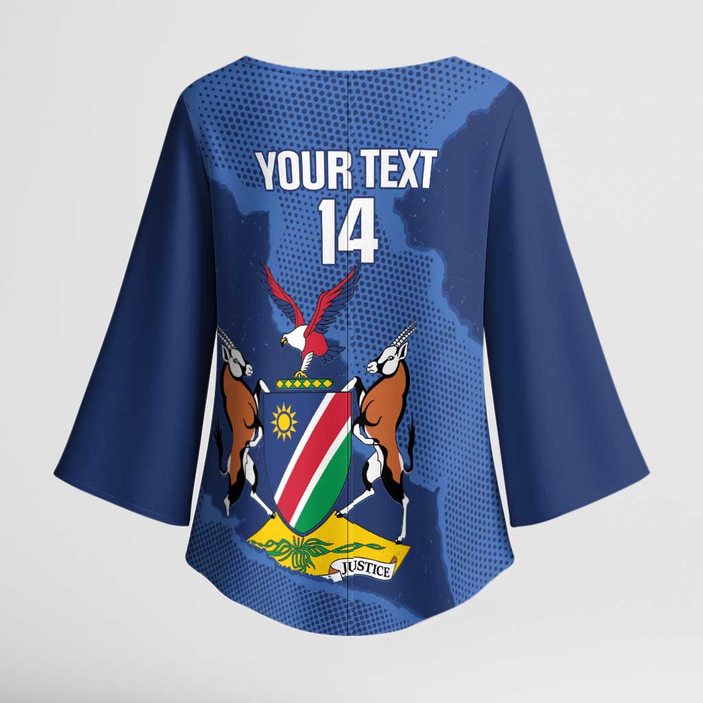Custom Namibia Cricket Kimono Sleeve Blouse Go Eagles Est 1992