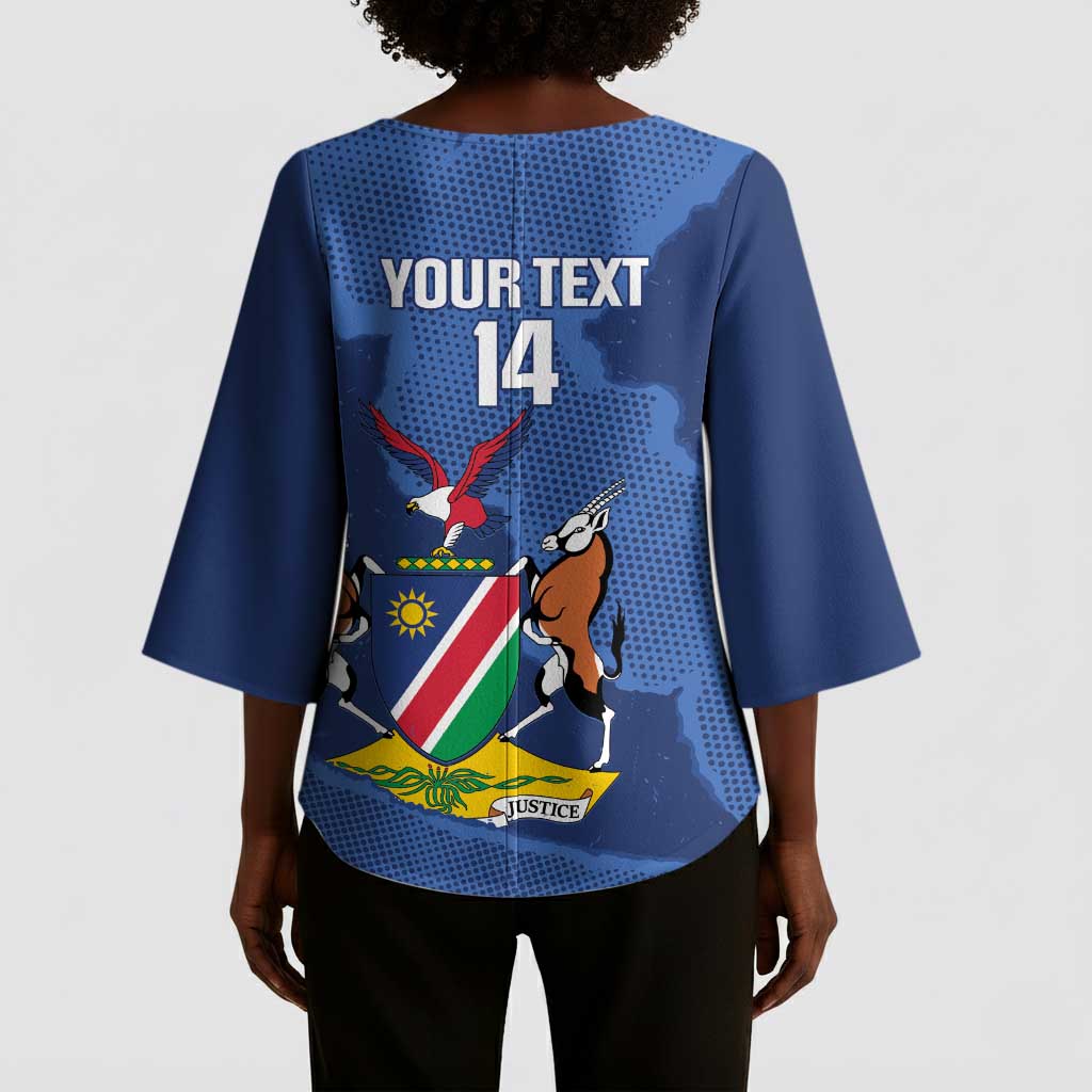 Custom Namibia Cricket Kimono Sleeve Blouse Go Eagles Est 1992