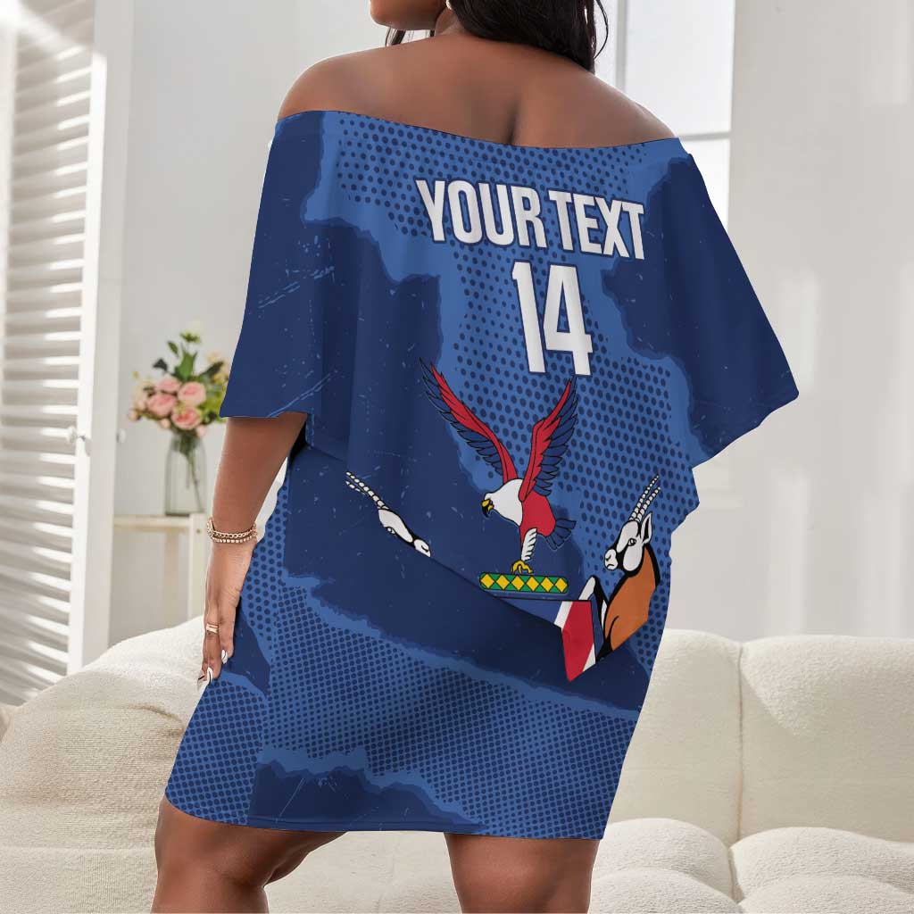 Afro Cricket Namibia Custom Off Shoulder Short Dress Go Eagles Est 1992 - African Pride