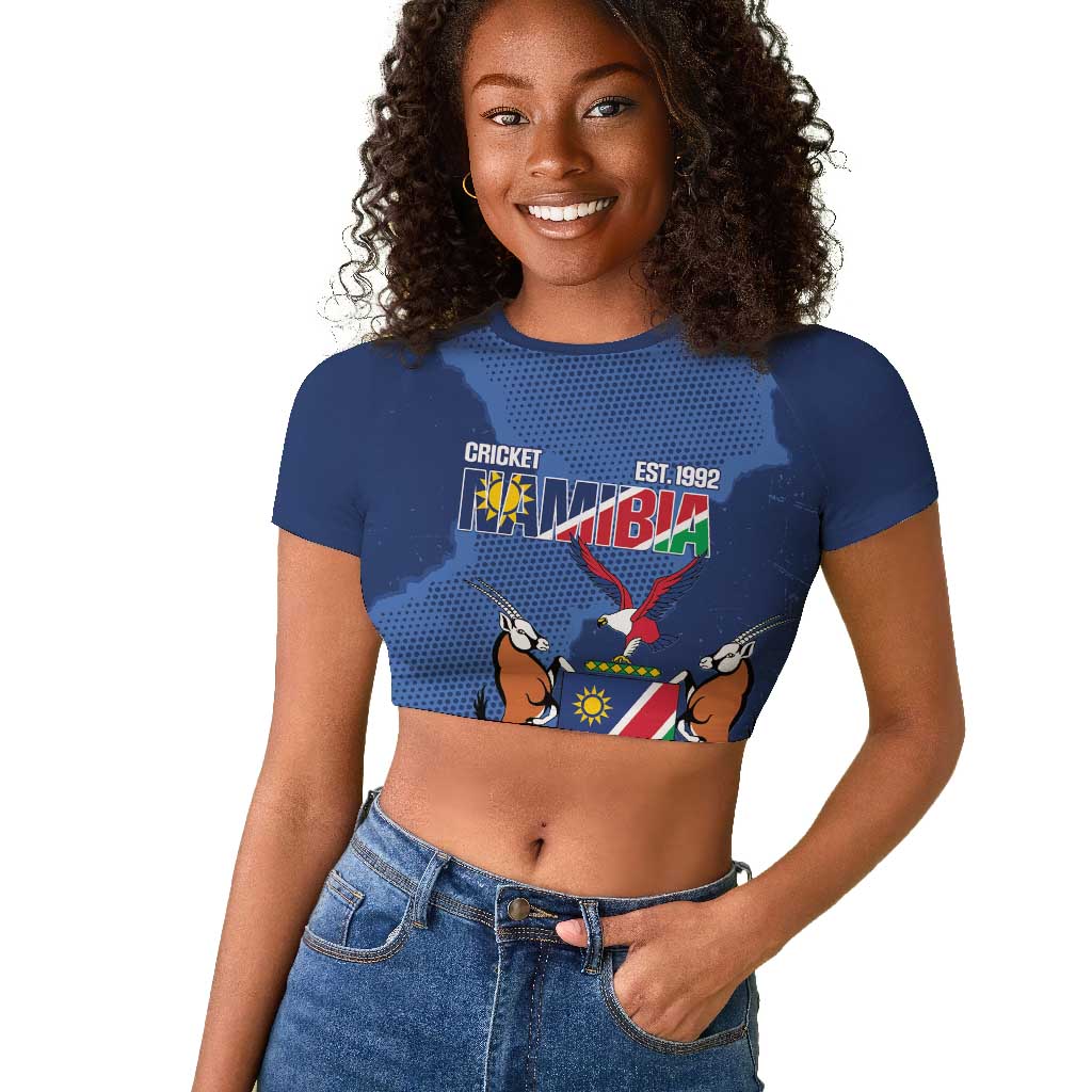 Afro Cricket Namibia Custom Raglan Cropped T shirt Go Eagles Est 1992 - African Pride