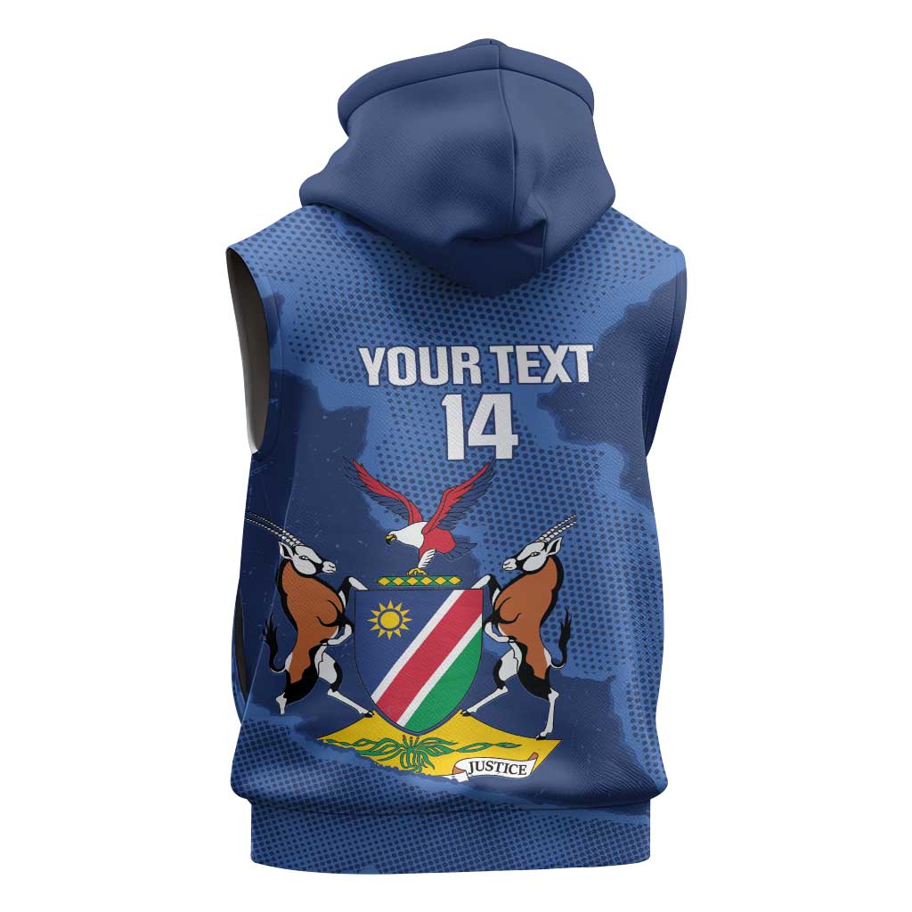 Afro Cricket Namibia Custom Sleeveless Hoodie Go Eagles Est 1992 - African Pride