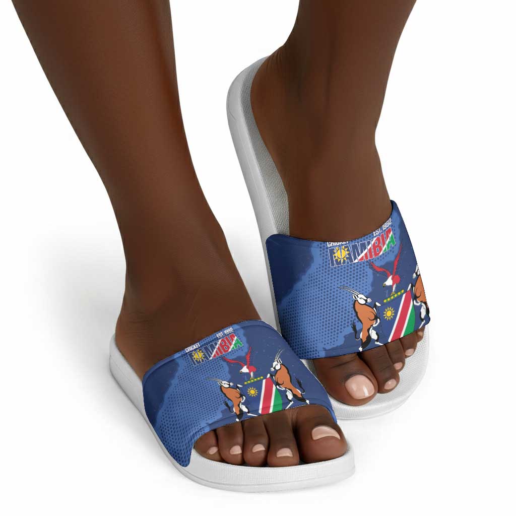Custom Namibia Cricket Slide Sandals Go Eagles Est 1992