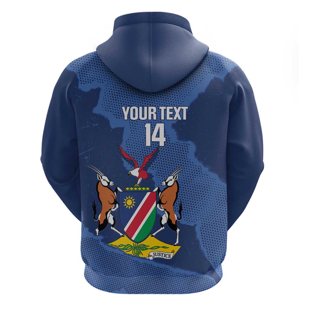 Afro Cricket Namibia Custom Zip Hoodie Go Eagles Est 1992 - African Pride
