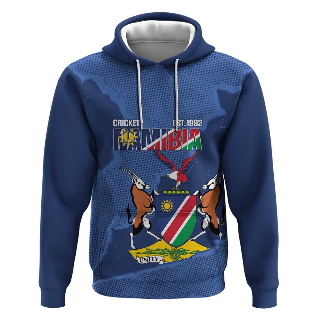 Afro Cricket Namibia Custom Zip Hoodie Go Eagles Est 1992 - African Pride