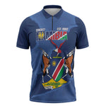 Custom Namibia Cricket Zipper Polo Shirt Go Eagles Est 1992