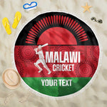 Afro Cricket Malawi Custom Beach Blanket Go Champions Flag Style - African Pride