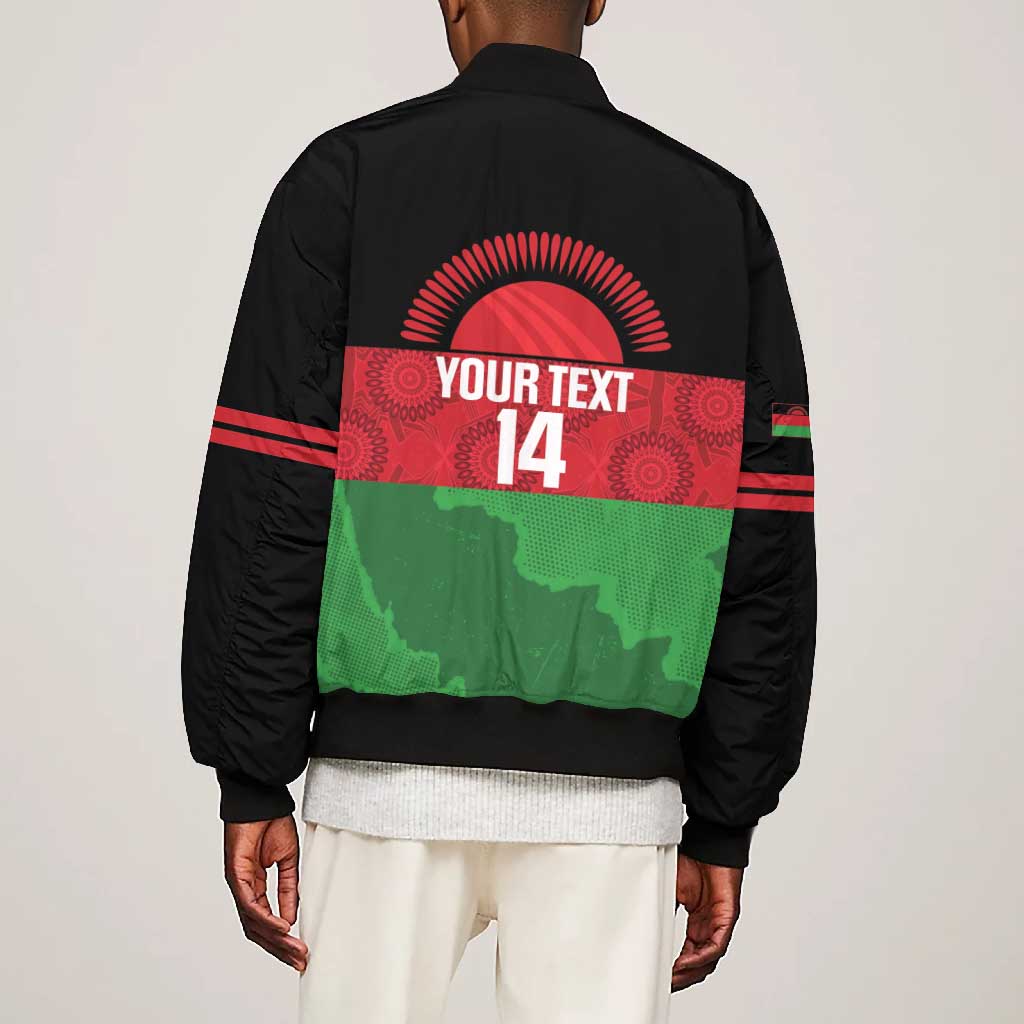 Afro Cricket Malawi Custom Bomber Jacket Go Champions Flag Style - African Pride