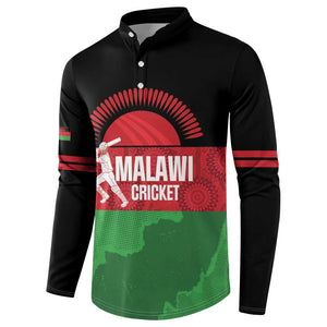 Custom Malawi Cricket Button Sweatshirt Go Champions Flag Style