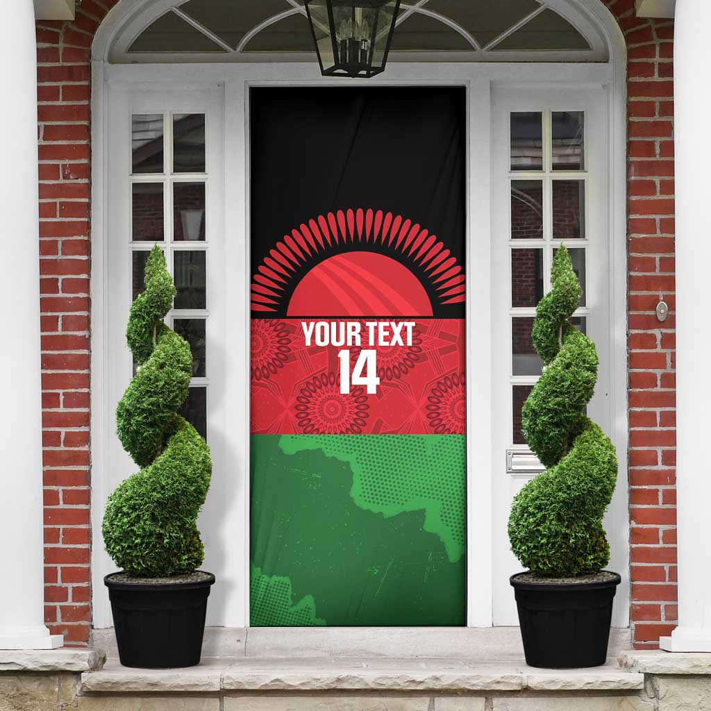 Custom Malawi Cricket Door Cover Go Champions Flag Style