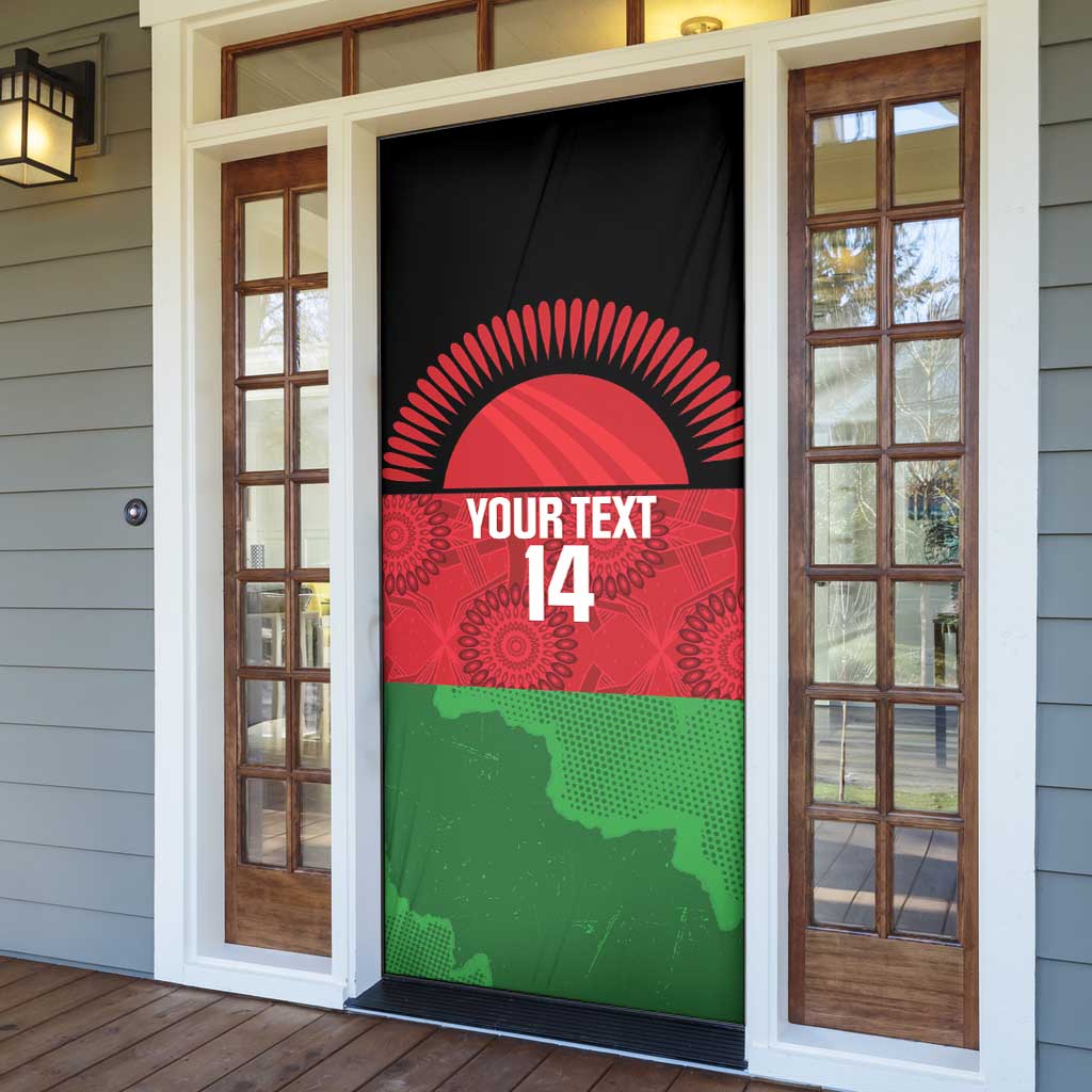 Custom Malawi Cricket Door Cover Go Champions Flag Style