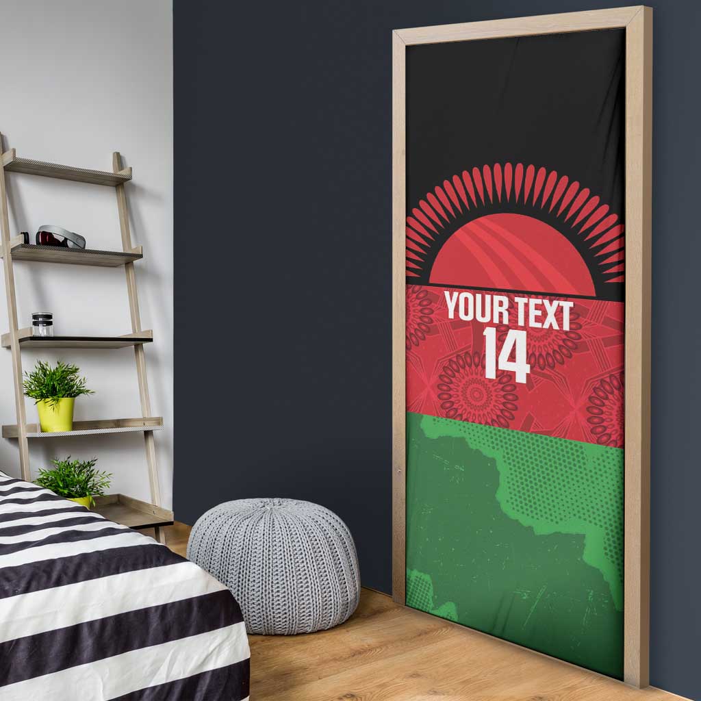 Custom Malawi Cricket Door Cover Go Champions Flag Style