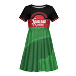 Afro Cricket Malawi Custom Kid Short Sleeve Dress Go Champions Flag Style - African Pride