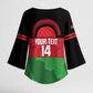 Custom Malawi Cricket Kimono Sleeve Blouse Go Champions Flag Style