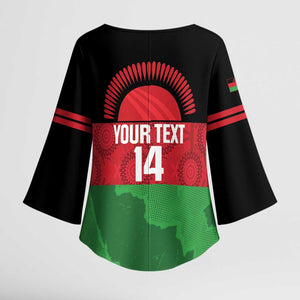 Custom Malawi Cricket Kimono Sleeve Blouse Go Champions Flag Style